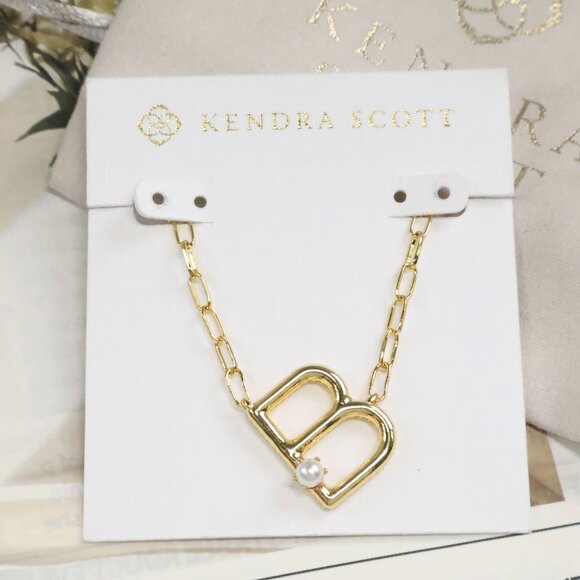 Kendra Scott Jewelry - Kendra Scott Letter B Gold Freshwater Cultured Pearl Necklace